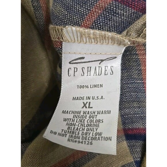 Free People CP Shades Lara Tunic Plaid Dress 100% Linen Brown Blue Women’s Sz XL - Picture 5 of 8